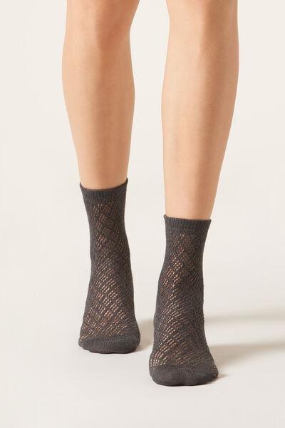 Grey Openwork Socks, 5501_711, large image number 0