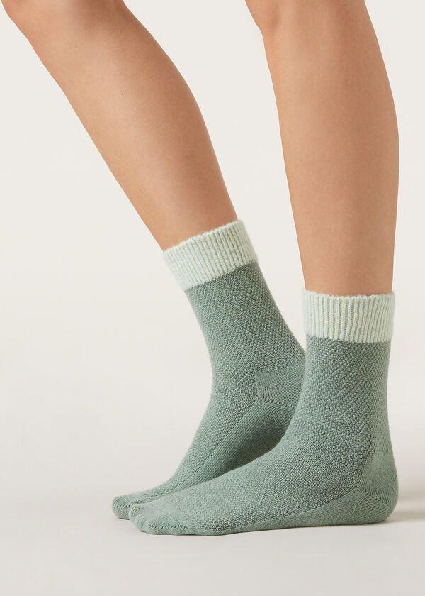 Green Sparkly Cashmere Socks, 5501_215D, large image number 0