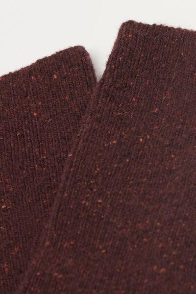 Burgundy Sluby Wool Socks, 5501_272D, large image number 2