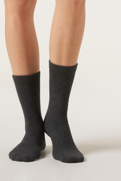Grey Cashmere Short Socks, 5501_181D, large image number 1