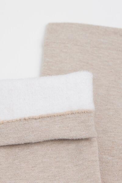 Cream Short Thermal Socks, 5501_292D, large image number 1