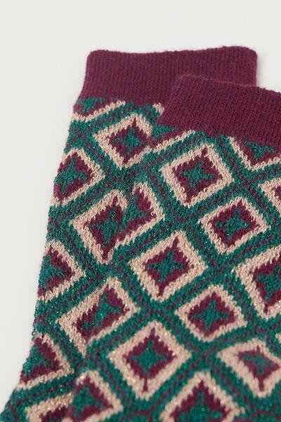 Purple Diamond Short Socks, 5501_209D, large image number 1