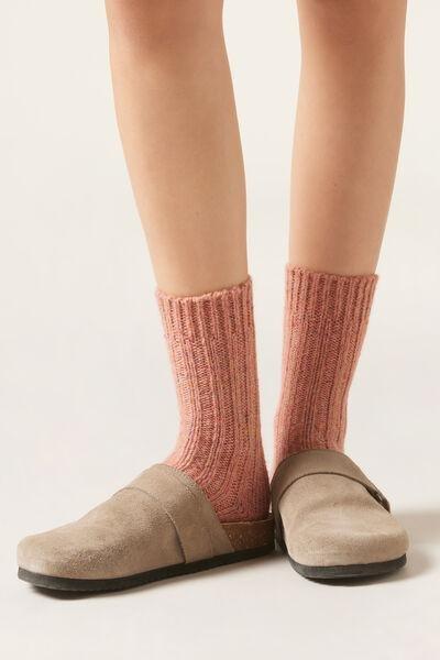 Pink Ribbed Socks, 5501_278D, large image number 0
