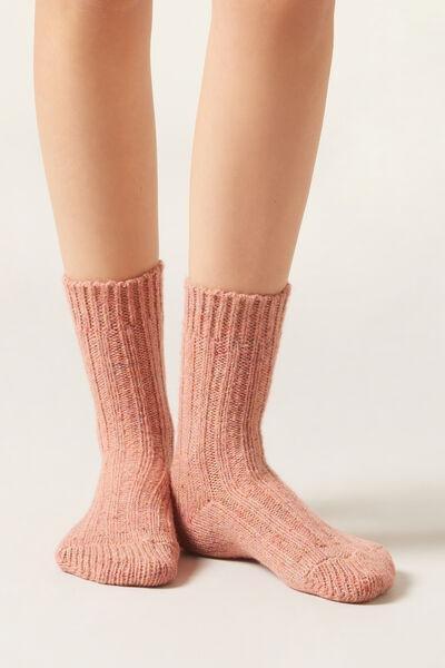Pink Ribbed Socks, 5501_278D, large image number 1