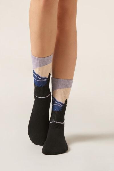 Multicolour Patterned Short Socks, 5501_182D, large image number 0