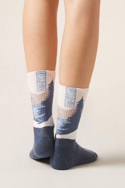 Multicolour Mountain-Patterned Socks, 5501_185D, large image number 0