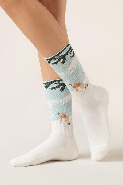 Multicolour Patterned Short Socks, 5501_190D, large image number 1
