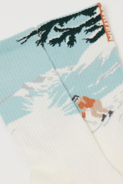 Multicolour Patterned Short Socks, 5501_190D, large image number 2