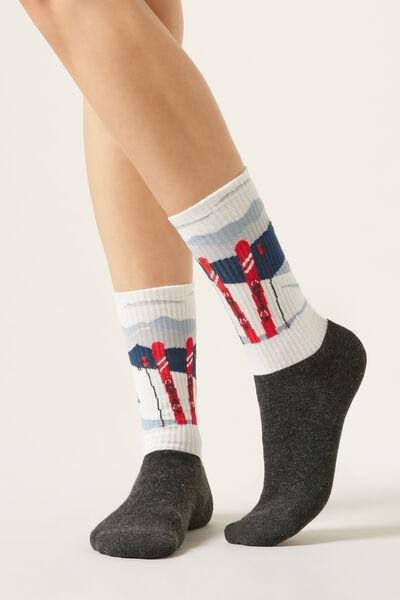 Multicolour Patterned Short Socks, 5501_193D, large image number 0