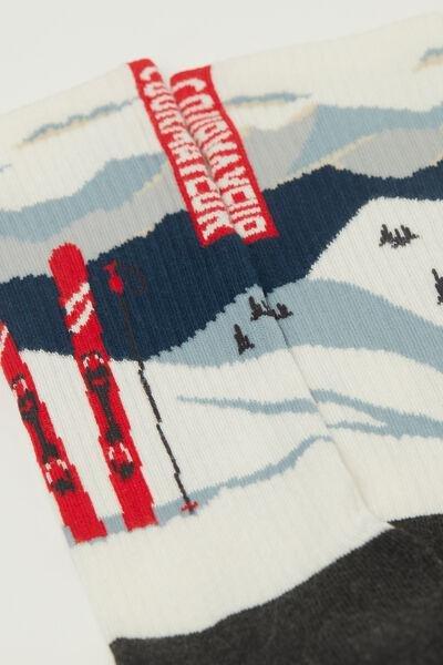 Multicolour Patterned Short Socks, 5501_193D, large image number 1