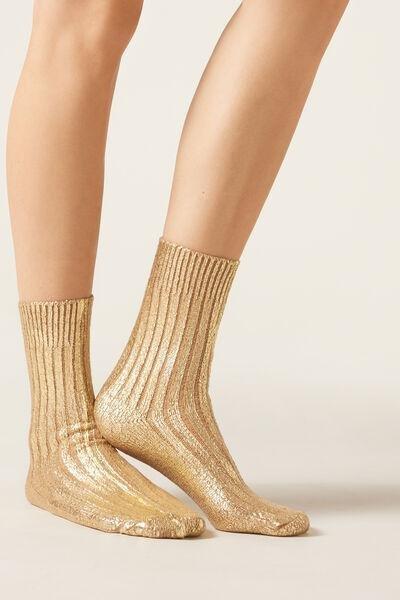 Gold Slipper Socks, 5501_286D, large image number 0