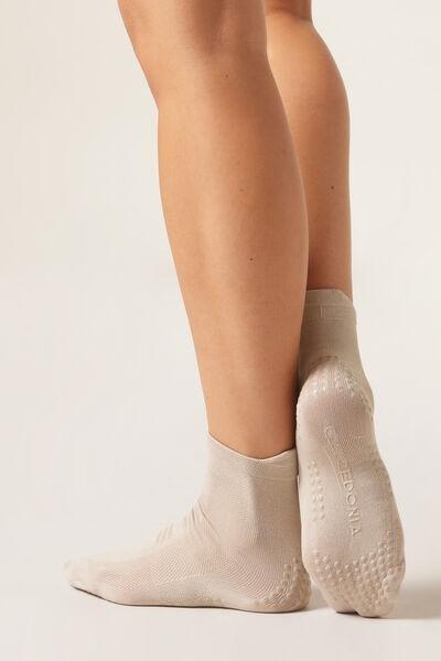 White Non-Slip Pilates Socks, , large image number 0