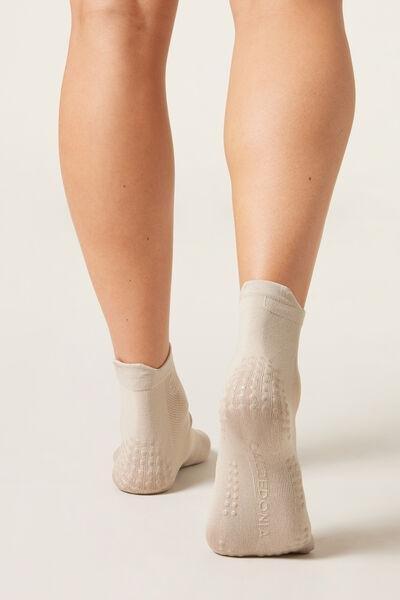 White Non-Slip Pilates Socks, , large image number 1