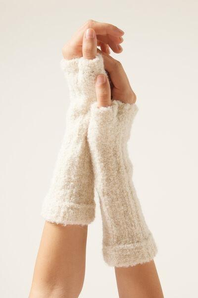Beige Teddy-Effect Hand Warmers, 5501_355D, large image number 1