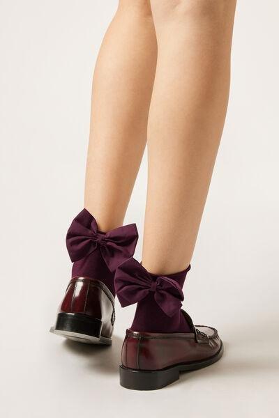 Burgundy Bow - Detail Socks, 5501_174D, large image number 0