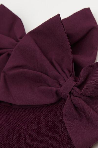 Burgundy Bow - Detail Socks, 5501_174D, large image number 2