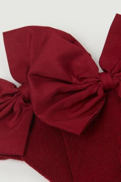 Burgundy Bow-Detailed Socks, 5501_332D, large image number 2