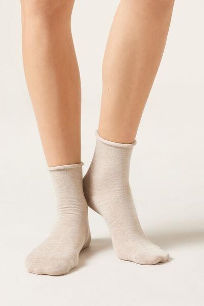Beige Comfort Cashmere Socks, 5501_201D, medium