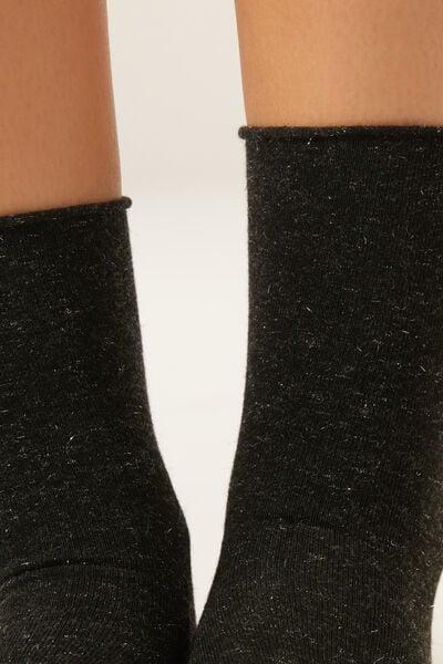 Black Short Cashmere Socks, 5501_203D, large image number 2