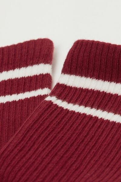 Burgundy Ribbed Sport Socks, 5501_332D, large image number 2
