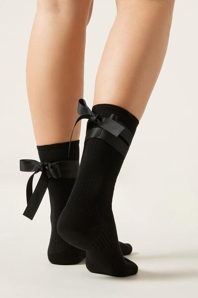 Black Ribbon Socks, 5501_408D, large image number 0