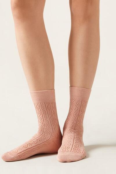 Pink Openwork Socks, 5501_143D, large image number 0