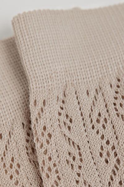 Beige Openwork Socks, 5501_291D, large image number 1