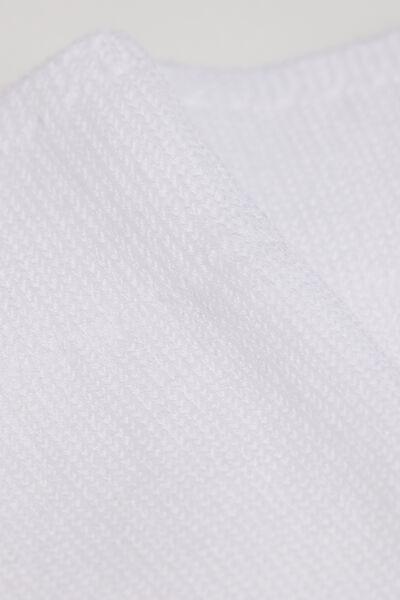 White Ribbed Socks, White, large image number 1