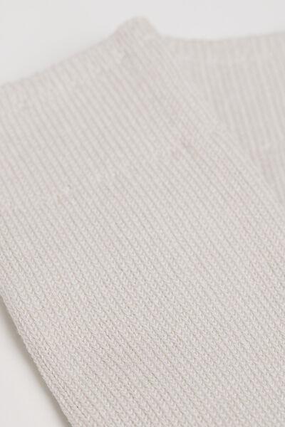 Grey Ribbed Socks, Pearl Grey, large image number 1