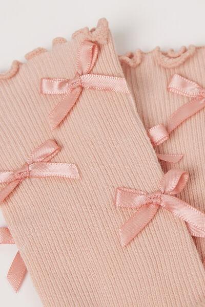 Pink Bow Detail Socks, 5501_143D, large image number 1