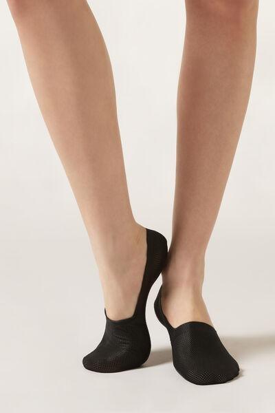 Black Micro net Invisible Socks, Black, large image number 0