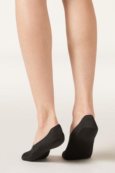 Black Micro net Invisible Socks, Black, large image number 1
