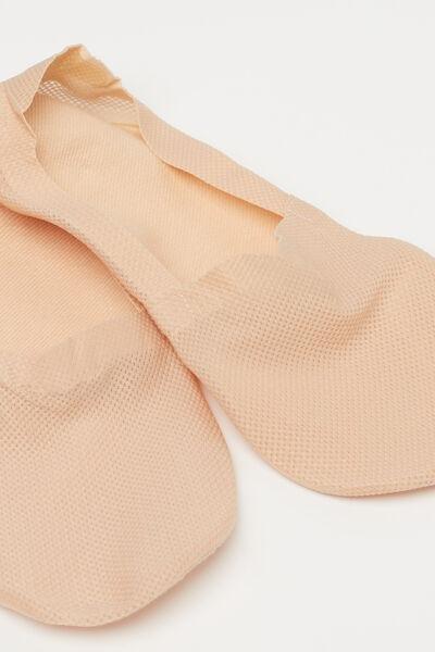 Beige Micro Net Invisible Socks, 5501_421D, large image number 2
