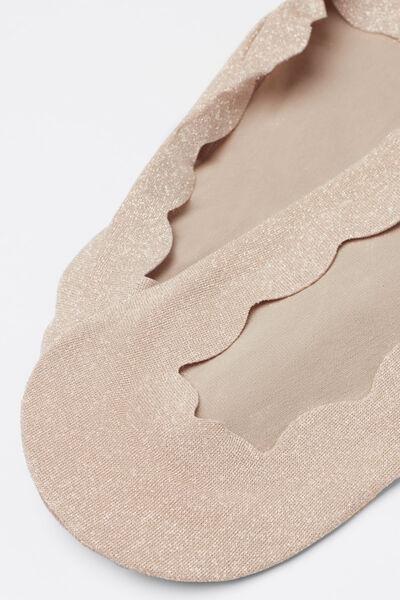 Beige Glitter Invisible Socks, 5501_291D, large image number 2