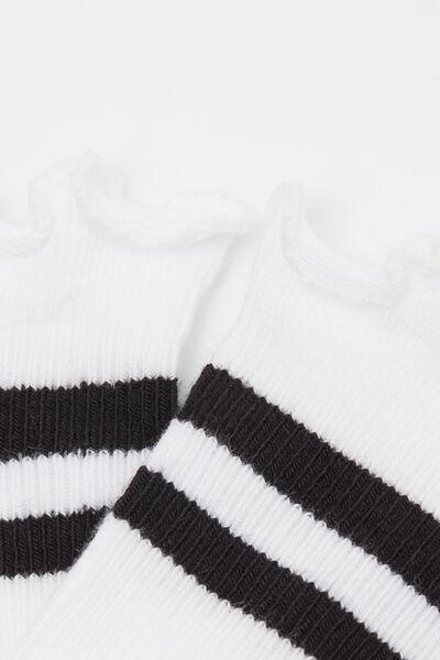 White Band Patterned Cotton Socks, 5501_446D, large image number 1
