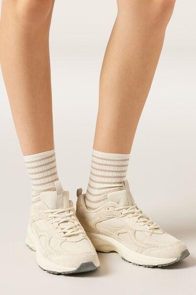 White Band Patterned Cotton Socks, 5501_456D, large image number 0