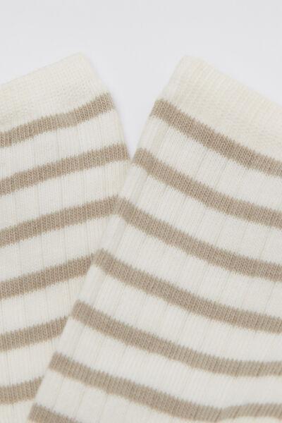 White Band Patterned Cotton Socks, 5501_456D, large image number 2