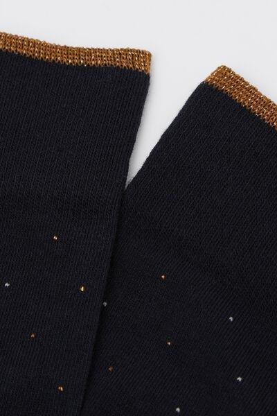 Navy Micro Polka Dot Patterned Socks, 5501_457D, large image number 1