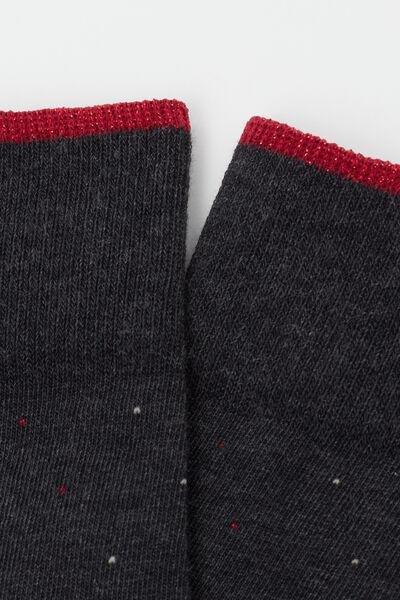 Grey Micro Polka Dot Patterned Socks, 5501_459D, large image number 1