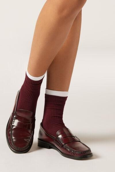 Burgundy Sport Fitness Socks, 5501_465D, large image number 0