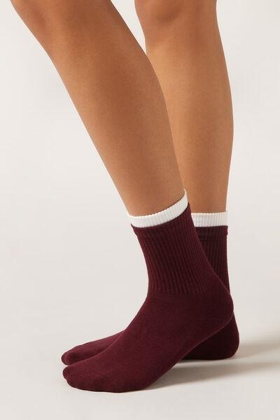 Burgundy Sport Fitness Socks, 5501_465D, large image number 1