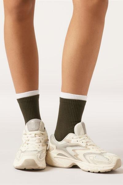 MILITARY GREEN Fitness Socks, 5501_466D, medium