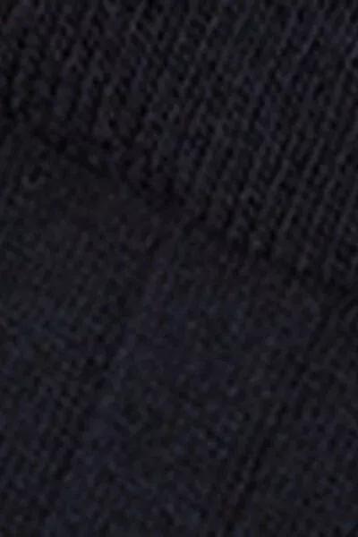 Navy Ribbed Mid-Calf Socks, 5501_462D, large image number 2