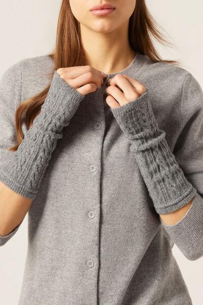 Grey Cashmere Arm Warmers, 5501_197D, medium