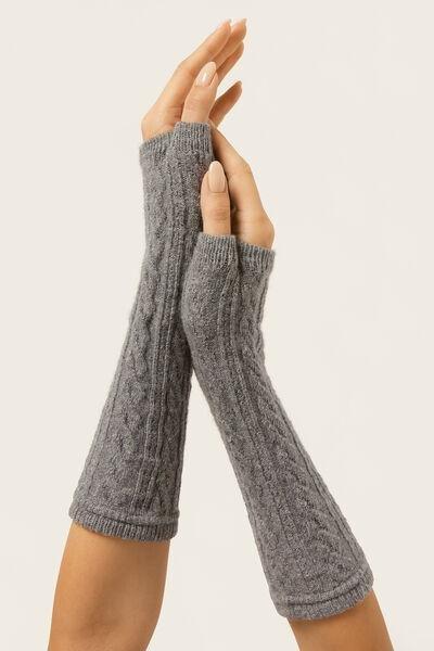 Grey Cashmere Arm Warmers, 5501_197D, large image number 1
