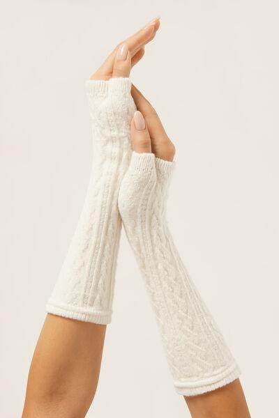 White Cashmere Arm Warmers, 5501_484D, large image number 1