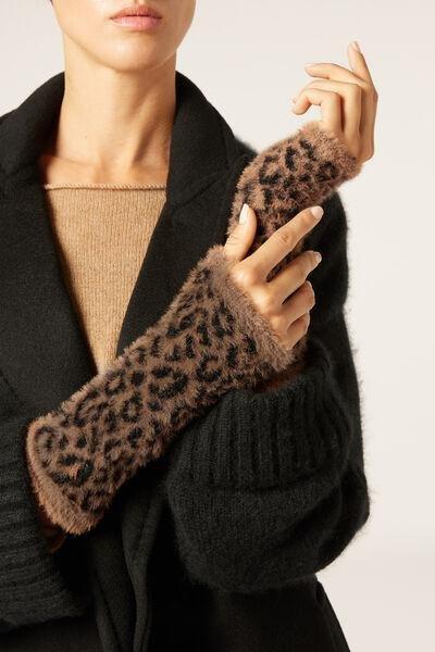 Brown Cashmere Arm Warmers, 5501_545D, medium