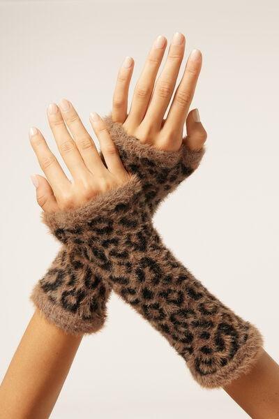 Brown Cashmere Arm Warmers, 5501_545D, medium