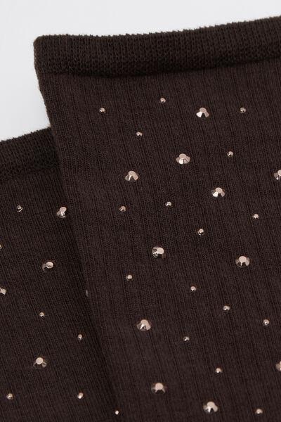 Brown Stud Detail Socks, 5501_283D, medium