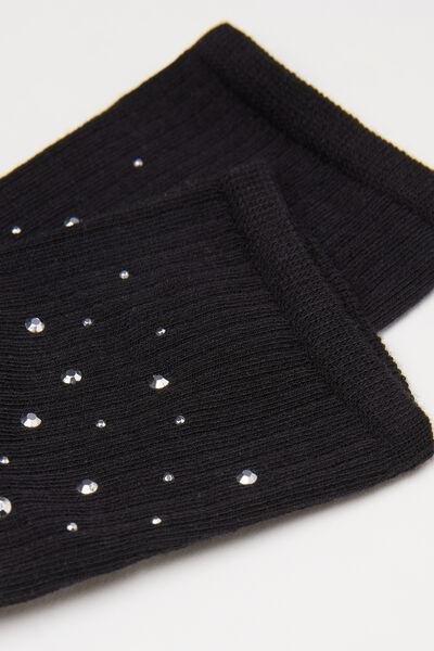 Black Stud Detail Socks, 5501_460D, large image number 2